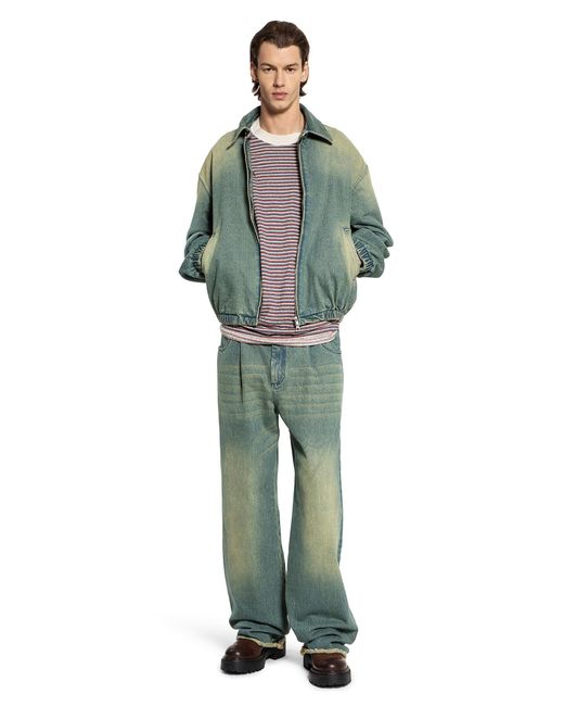 Song For The Mute Green Padded Denim Jacket for men