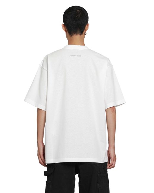 Balenciaga White Bodies Medium Fit T-Shirt for men
