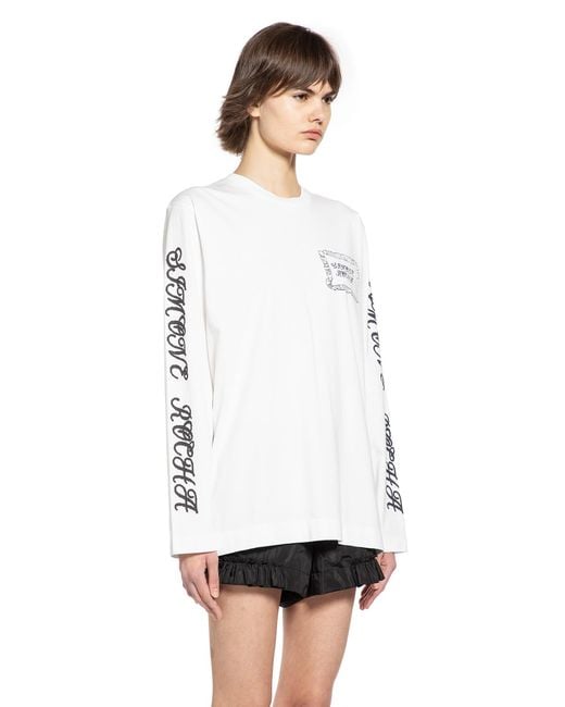 Simone Rocha White Daniel David Freeman Pillowcase Ls Tee