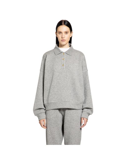 The Row Gray Corzas Polo Sweatshirt