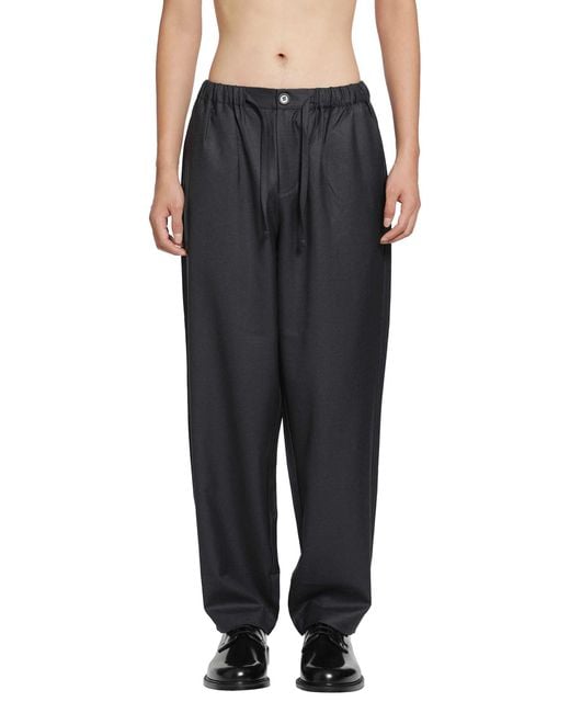 ROSE BURRITO Black Wool Pyjama Trousers for men