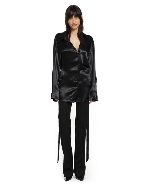 The Attico Black Gabardine Straight Leg Trousers