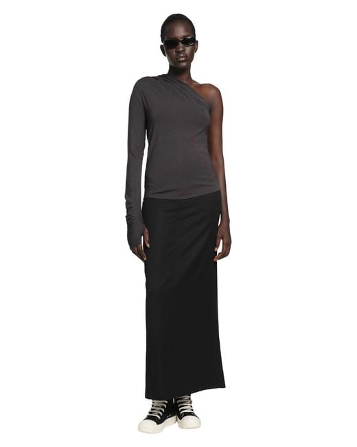 Thom Krom Black Stretch Viscose Off-Shoulder Top
