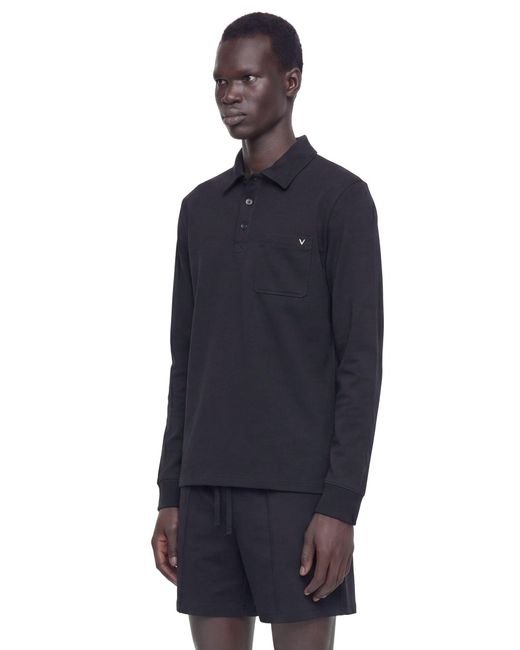 Valentino Blue Jersey Pocket Polo Shirt for men