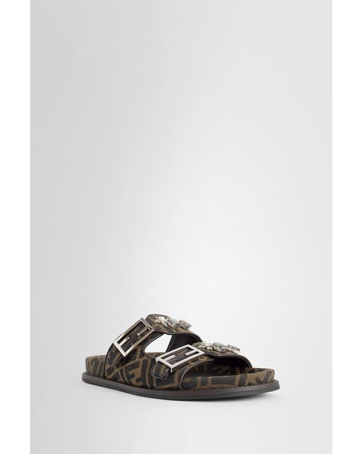 Fendi Black Feel Ff Slides