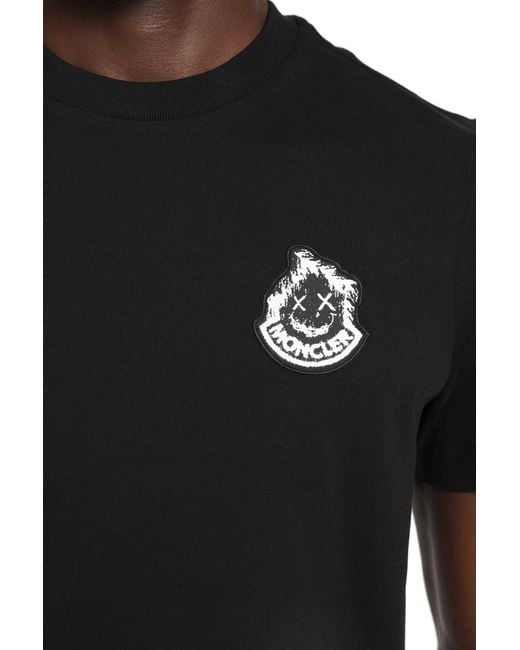 Moncler Black Logo Cotton T-Shirt for men