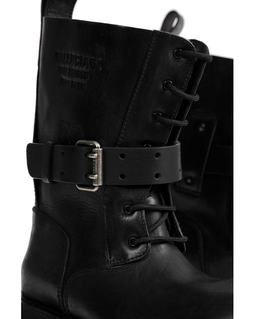 Balenciaga Black Venom Lace-Up Booties for men