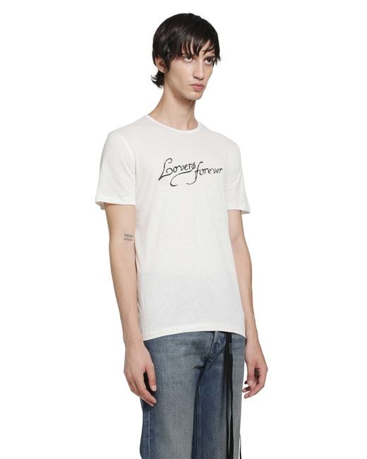 Ann Demeulemeester White Baptist 'Lovers Forever' Standard T-Shirt for men