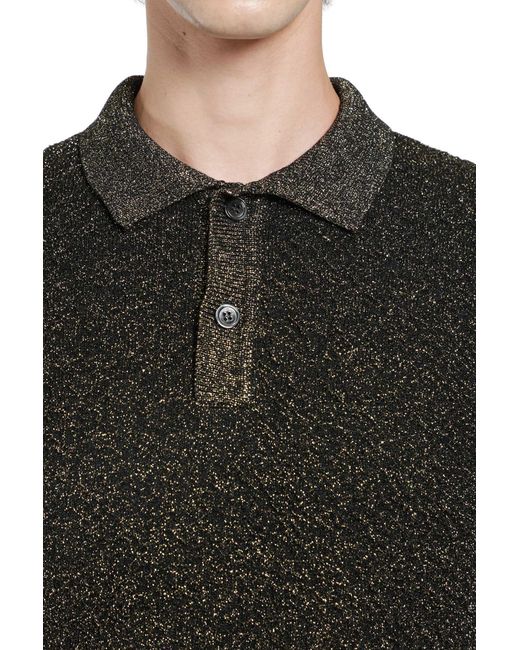 Marni Black Lurex Wool Polo Sweater for men