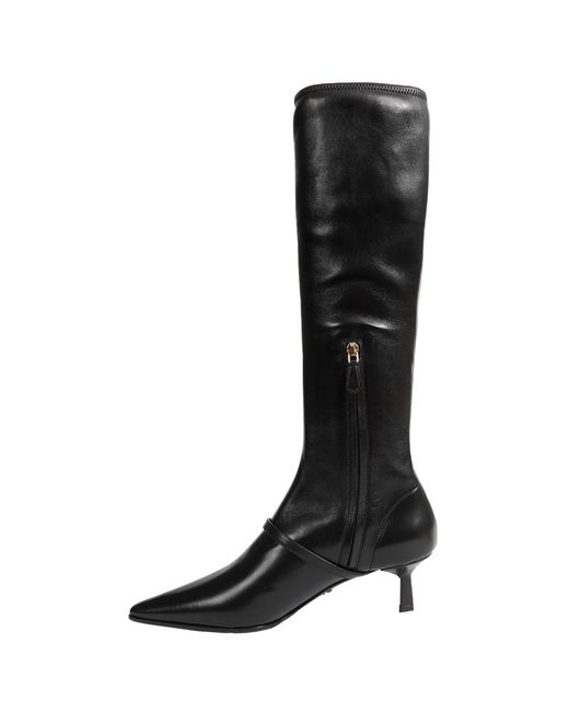 Prada Black Stretch Nappa Leather Boots