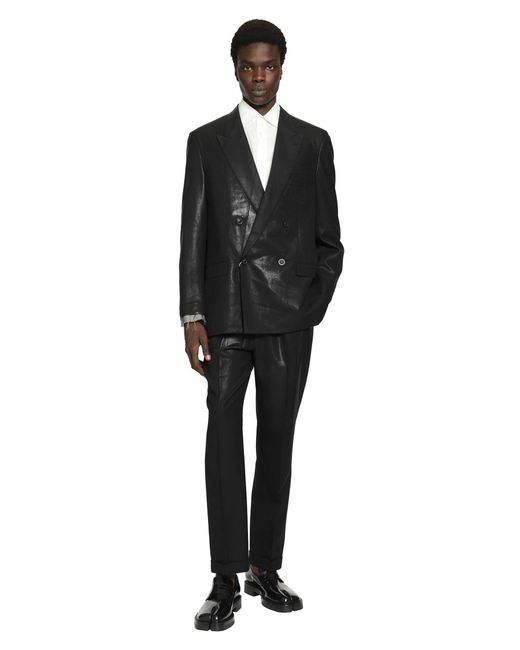Maison Margiela Black Foiled Wool Blazer for men