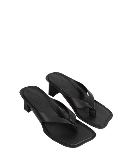 MM6 by Maison Margiela Black Anatomic Leather Flip Flop Mules