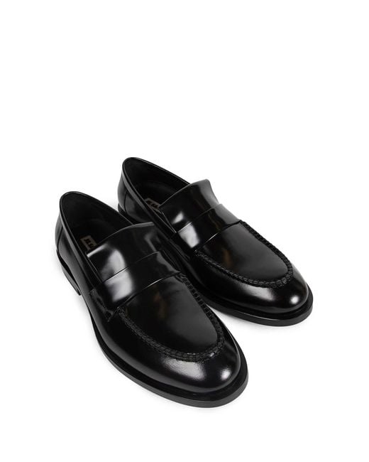 Jil Sander Black Leather Loafers for men