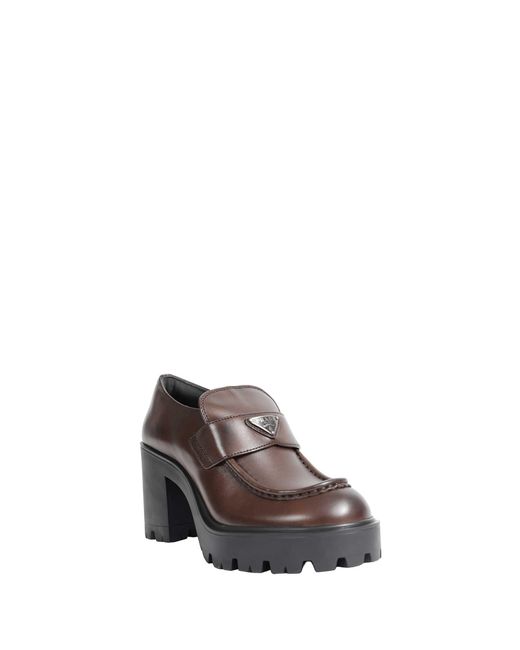 Prada Gray Leather Loafers