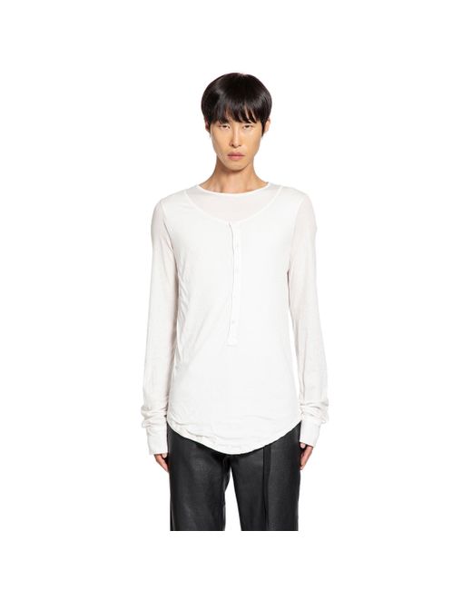 Ann Demeulemeester White Leo Layered Serafino Top for men