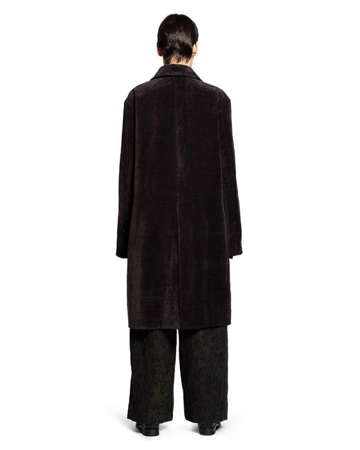 Ziggy Chen Black Spread Collar Long Coat