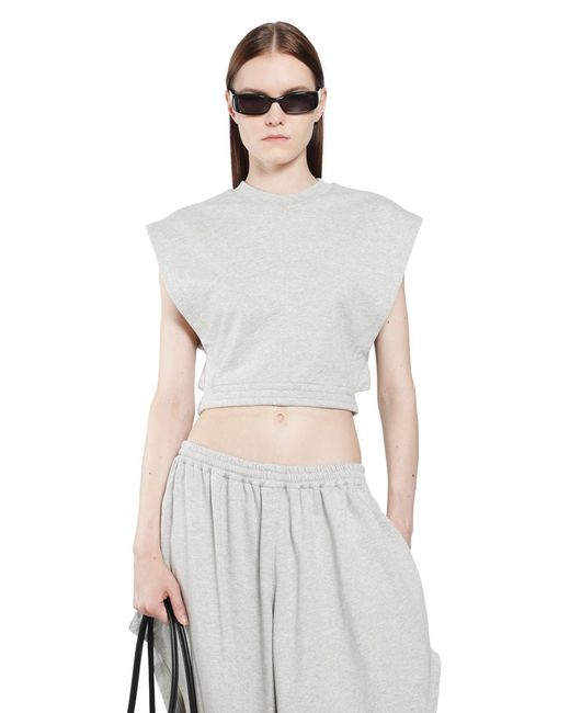 Alaïa Gray Fleece Jersey Top