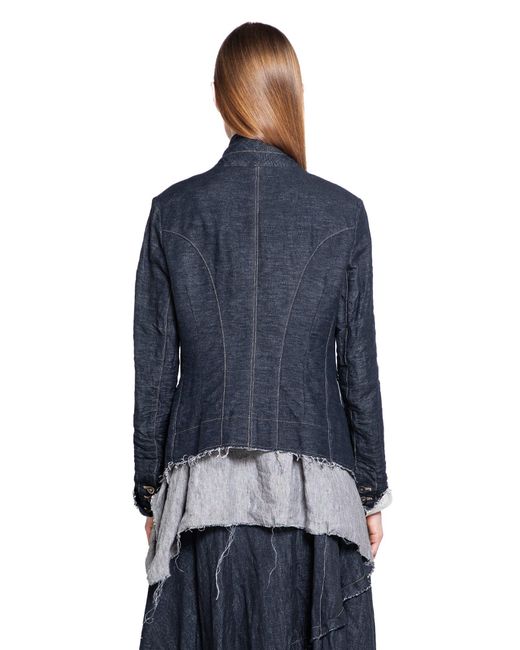 Forme D'expression Blue 1/2 Linen Cutaway Jjcket