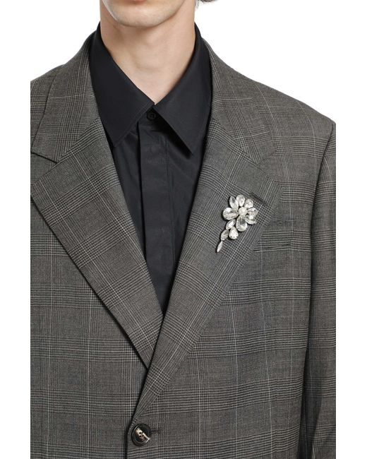 Simone Rocha Gray Notch Lapel Blazer With Embroidery for men