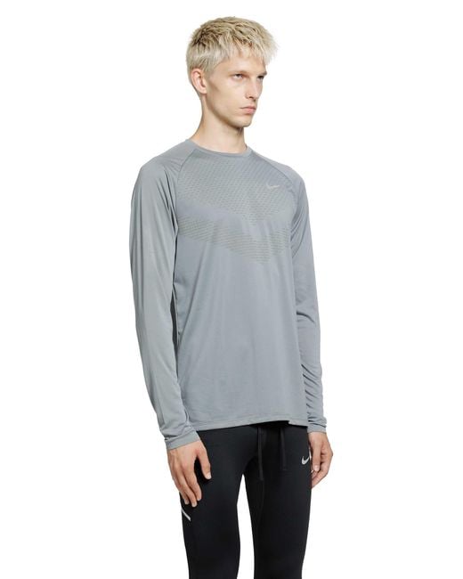 Nike Gray Stride Dri-Fit Adv Long Sleeve Top for men