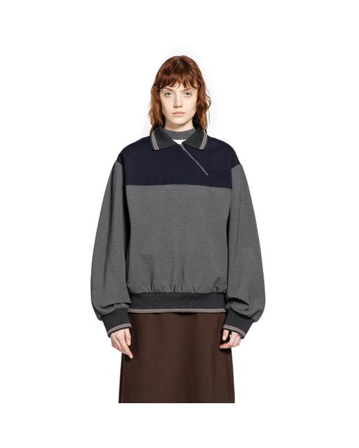 Miu Miu Gray Zipper Sweatshirt
