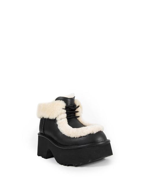 Ugg Black Classic Esmee Leather Lace Up Boot