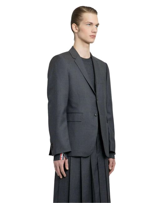 Thom Browne Gray Super 120's Twill Classic Sports Blazer for men