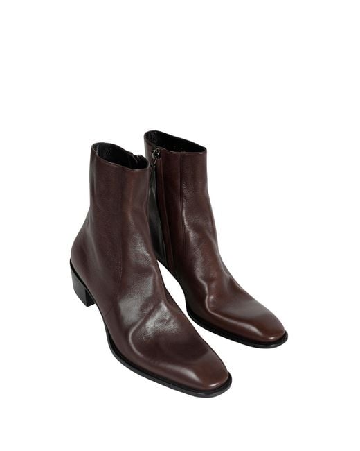Saint Laurent Brown Stanton Ankle Boots for men