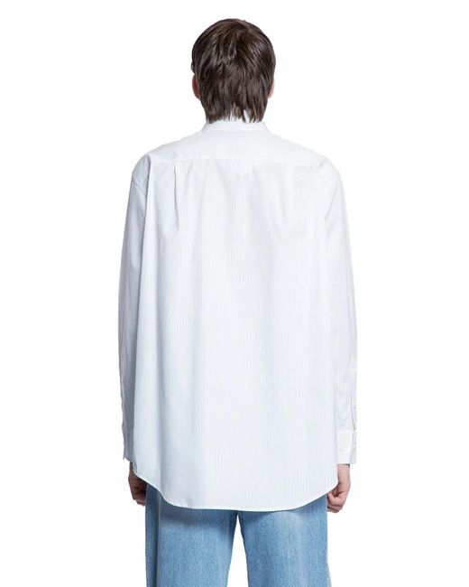 RECTO. White Double Collar Stripe Shirt for men