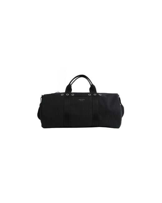 Prada Black Canvas Duffle Bag for men