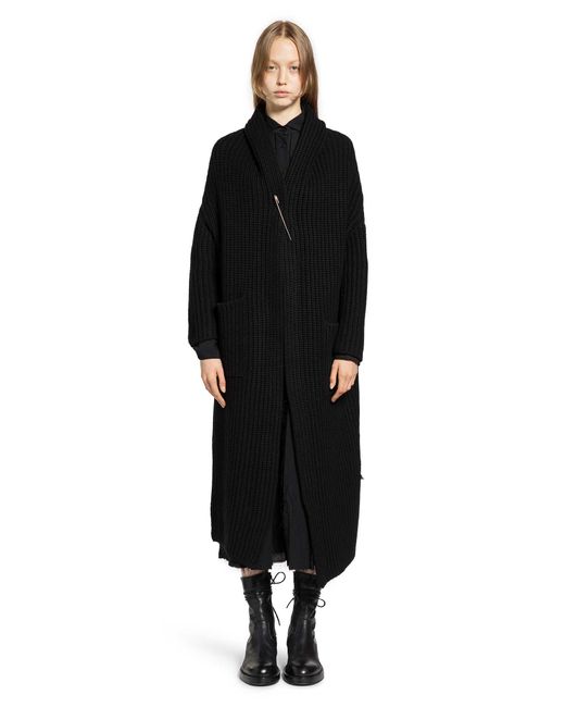 Forme D'expression Black Wool Cashmere Knit Kimono Coat