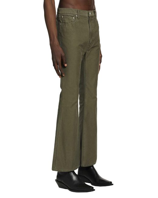 Junya Watanabe Green Flared 5 Pocket Jeans for men