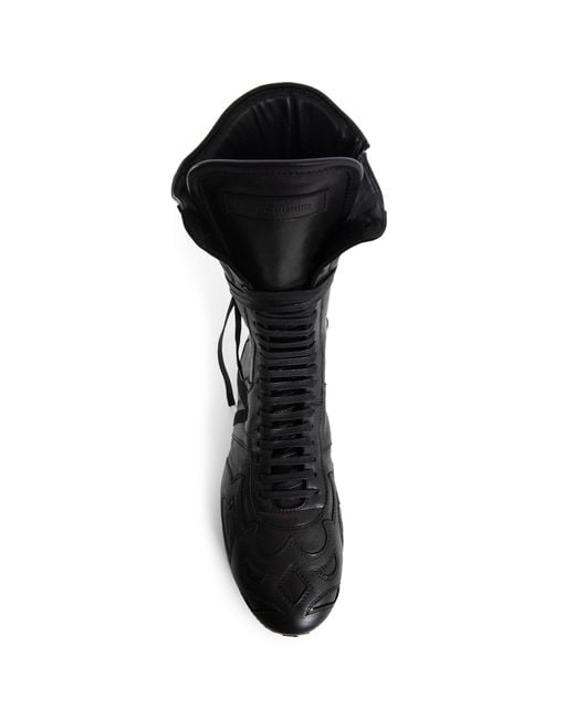 Ann Demeulemeester Black Palne High-top Boxing Sneakers for men