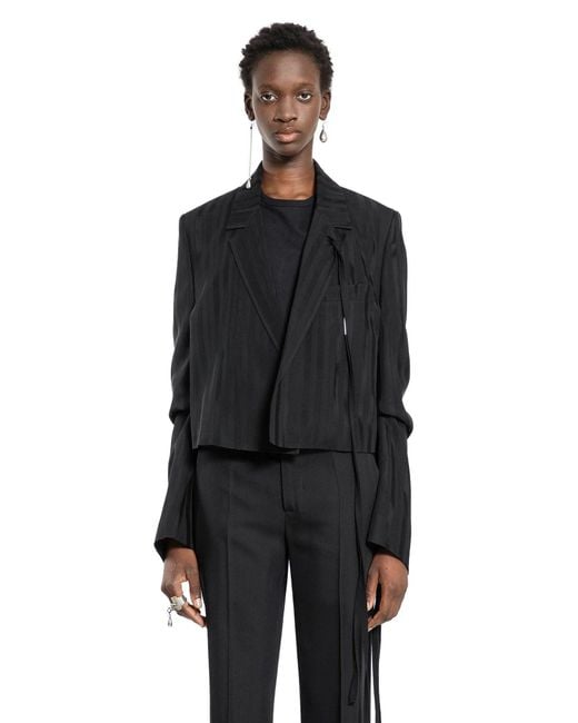 Ann Demeulemeester Black Inge Cropped Blazer