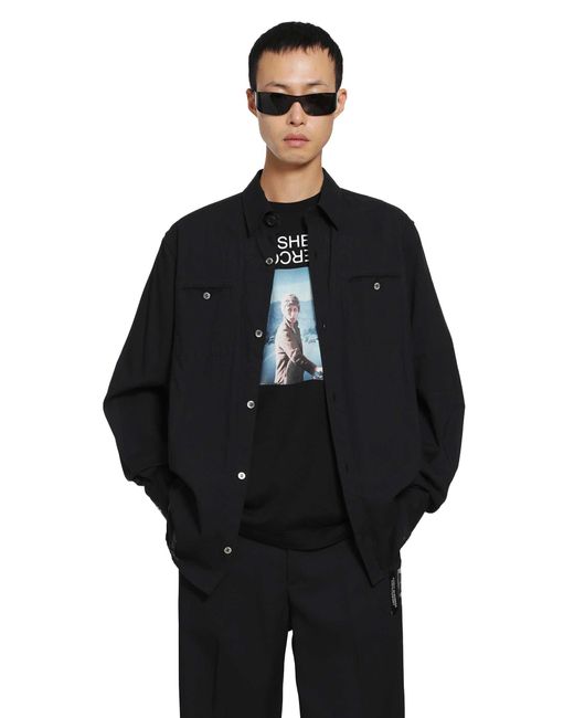 Undercover Black Cotton Gauze Shirt for men