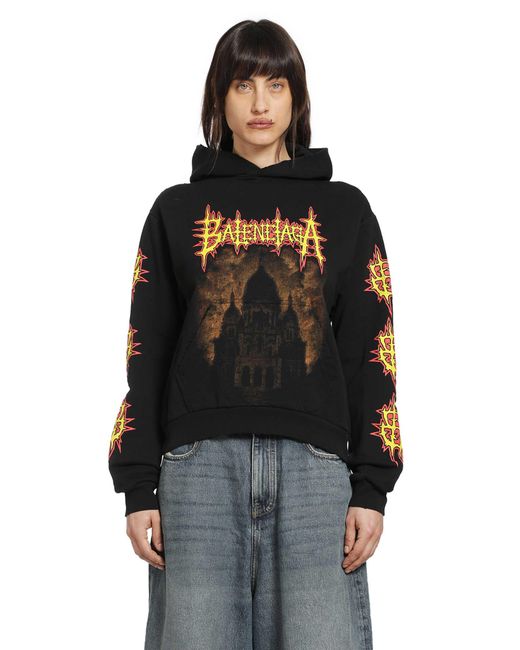 Balenciaga Black Sacré Coeur Medium Fit Hoodie