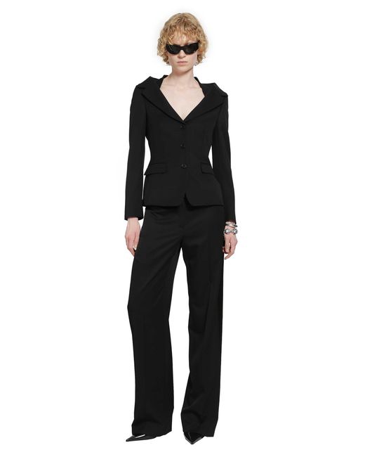 McQueen Black Tuxedo Trousers
