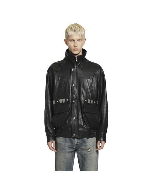 Enfants Riches Deprimes Black Prince Phillip's Childhood Studded Leather Jacket for men
