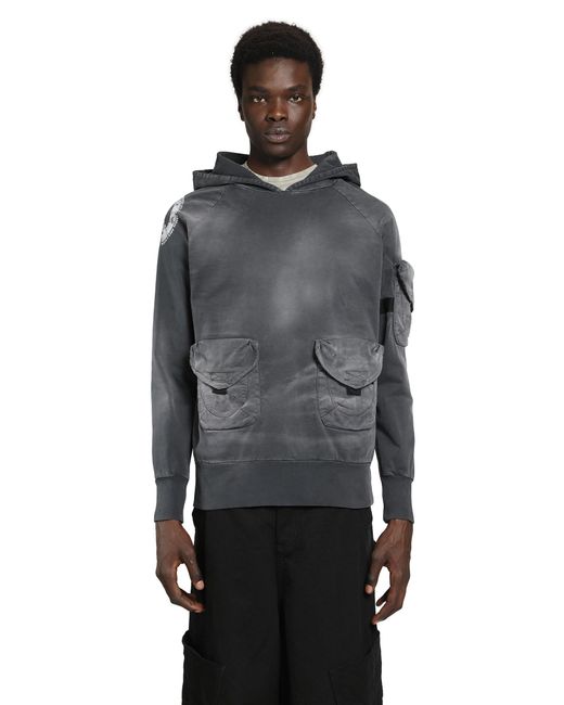 Massimo Sabbadin Gray Tas Gabardina Washed Hooded Sweatshirt for men