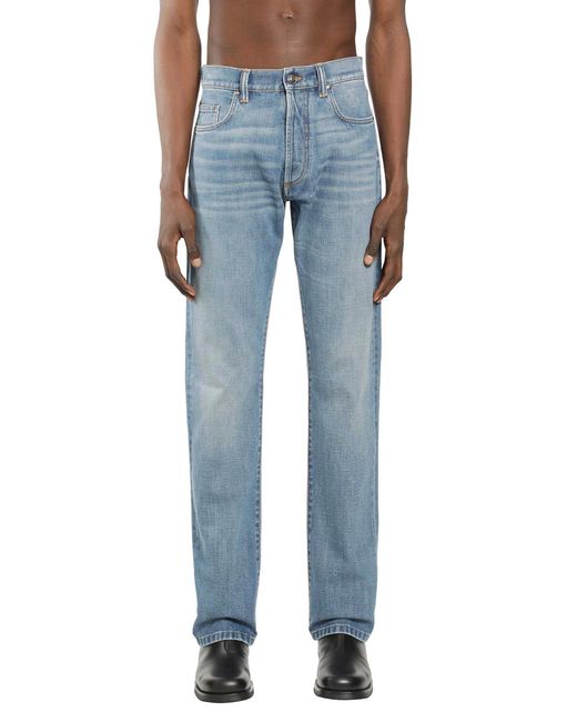 Versace Blue Straight Jeans for men