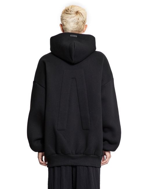 Fear Of God Black Cotton Nylon Zip-Up Hoodie for men