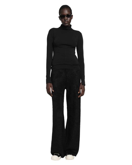 Thom Krom Black Stretch Cotton Modal Turtleneck Top