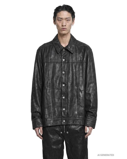 Rick Owens Black Tower Jumbo Worker Jacket for men