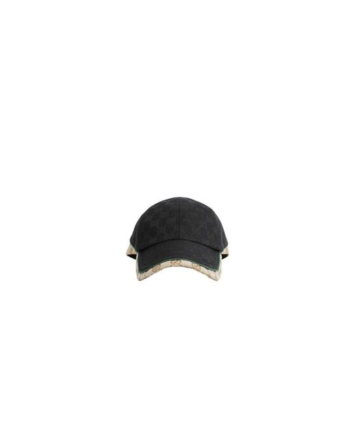 Gucci Black Gg Cotton Canvas Baseball Hat for men