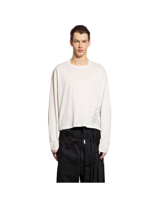 Ann Demeulemeester White Emil 'Bike' Print Long Sleeve T-Shirt for men