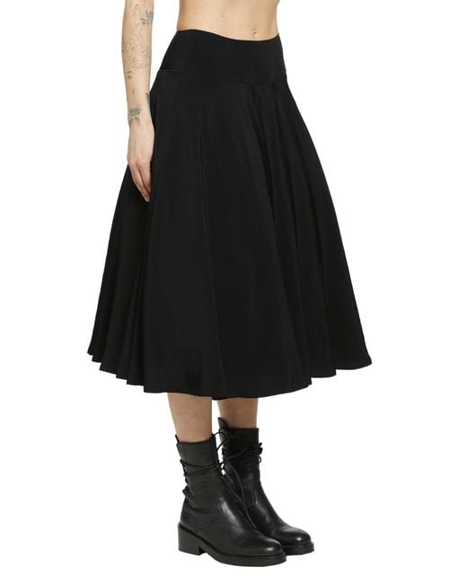 Yohji Yamamoto White Crepe De Chine Gather Petticoat Skirt