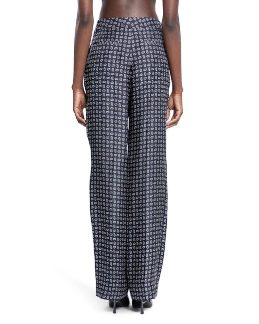 Prada Blue Paisley Silk Trousers