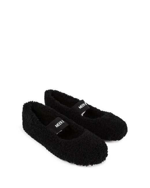 Moon Boot Black Shearling Ballerinas