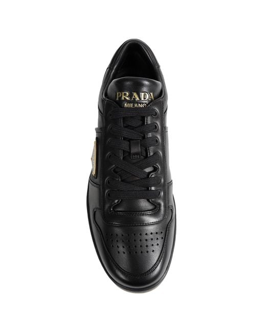 Prada Black Nappa Leather Downtown Sneakers for men