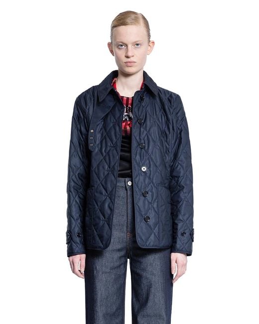 Burberry Blue Quilted Thermoregulated Jacket